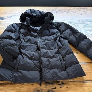 32 Degrees Heat Black Quilted Puffer Jacket with Hood - Size Large